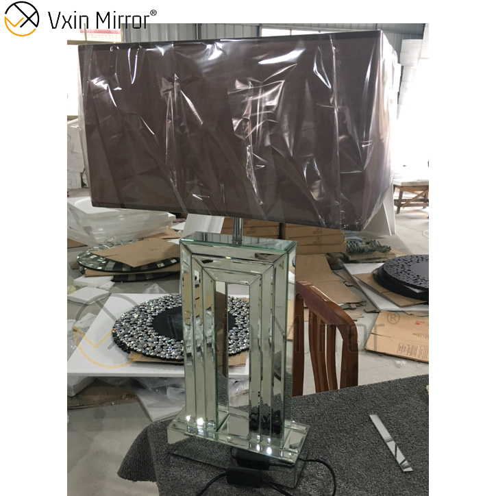 WXL-007 Modern Silver Crushed Crystal Mirror Lamp For Bedroom Furniture