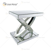 WXWF-128 Home Decor Crystal Silver Glass Furniture Mirrored Side Table