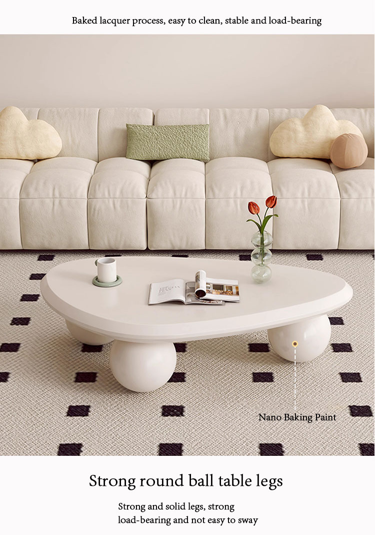 Modern minimalist cream coffee table