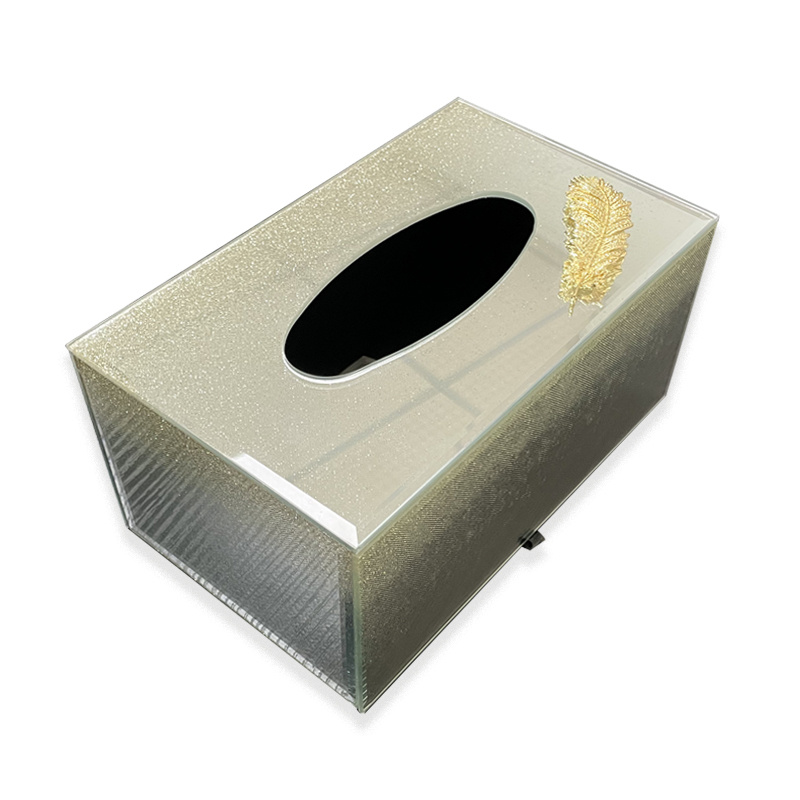 Glitter Mirror Glass Tissue Box