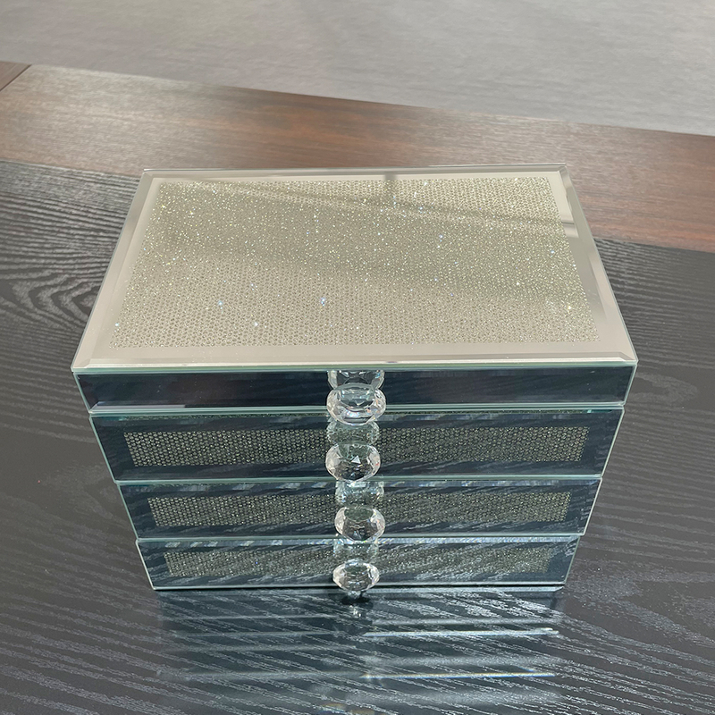 Luxury 3-Layer Diamond Crystal Jewelry Box