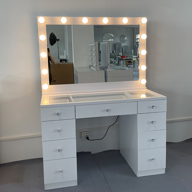 white vanity table