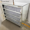 Vxin Silver WXF-706 Crushed with Diamond Nightstand Bevel Bedside Table With 4 Drawer Mirrored Bedside Table