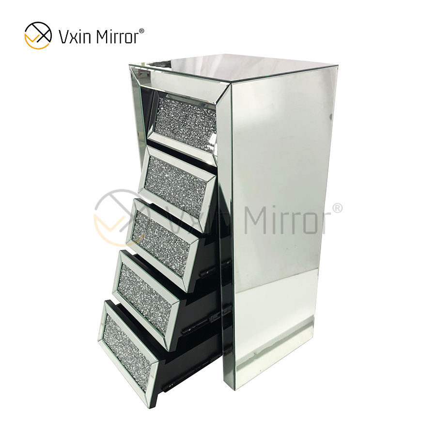 white glass nightstand