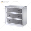 Good Quality Silver WXF-1001 Crushed Diamond Nightstand Modern Decor Bedside Table with 3 Drawer