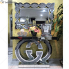Home Mirrored Furniture Rectangle Console Mirror Crushed Diamond Wall Mirror
