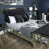 Black Frame Silver Glass Mirrored King Mirror Bed Furniture