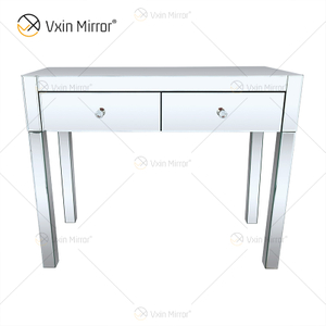 Hot Art Deco WXF-836 Silver Dressing Mirrored Corner Chest With 2 Drawers