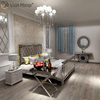 Supply Silver Frame White Glass Mirrored King Bed Furniture Manufacturers