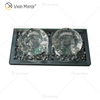 Customizable Name Modern Elegant WXCH-002 Silver Glass Crushed Diamond Candle Holder