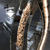 Wholesale WXF-291 Modern Mirrored Luxury Console Table LED Silver Crystal Diamond Glass Console Table