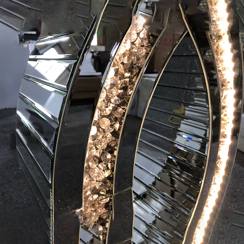 Wholesale WXF-291 Modern Mirrored Luxury Console Table LED Silver Crystal Diamond Glass Console Table