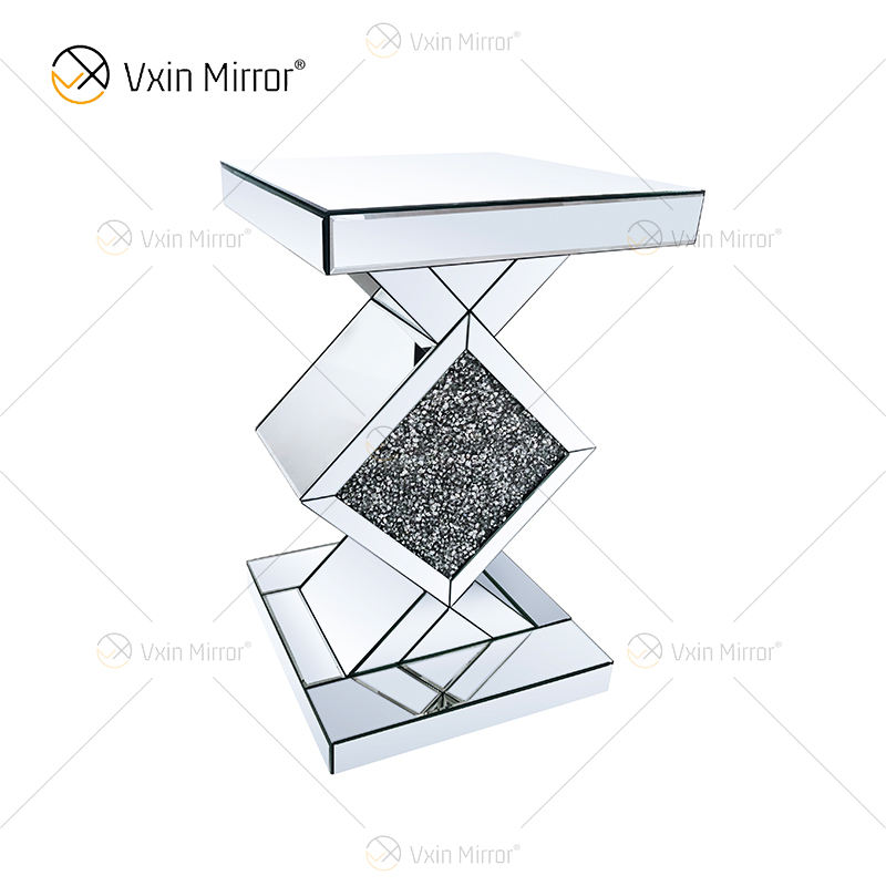 mirrored bed side table