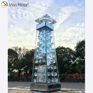 Manufactory Wholesale Vxin Mirror WXCH-07 Wood Crystal Glass Candle Holder
