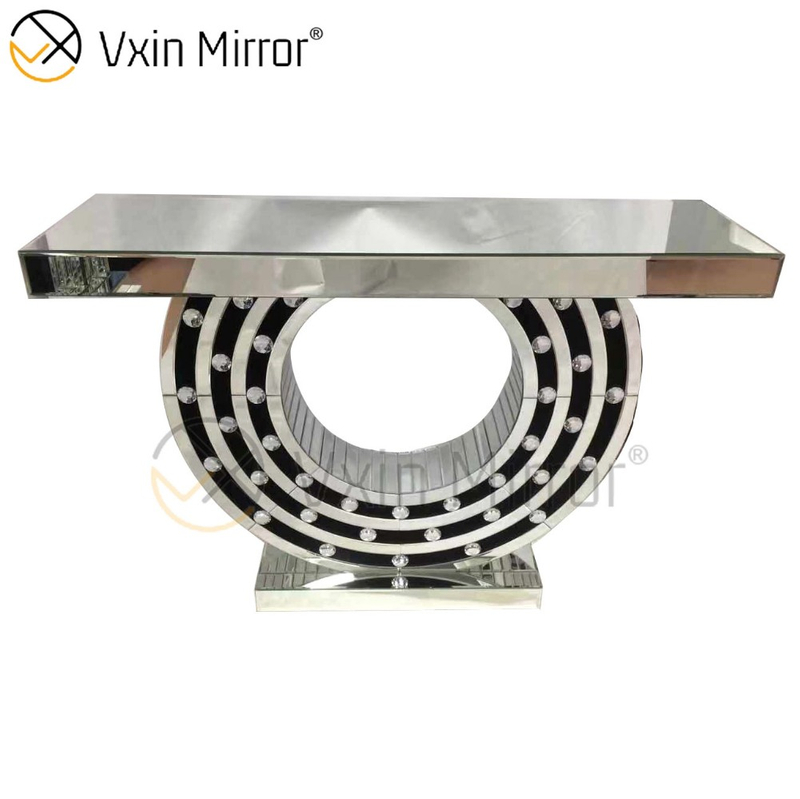 Most Popular Vxin Elegant Popular Furniture Silver Glass CC Console Table with Mirror Sets