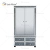 Hot Sell Mirrored Bedroom Furniture Set Wardrobe Black Crushed Diamond Mirrored Bed With Bedside Table