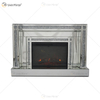 Diamond Luxury Popular Crush Sparkle Crystal Double Band Mirrored WXWF-1109 Fireplace Surround with Electric Mirror Fireplace