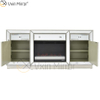 Vxin Mirror Furniture Crushed Diamond Champagne Mirrored Fireplace TV Stands Cabinet Stands with Crystal Insert