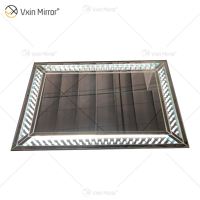 WXM-1176&WXF-2139 LED Furniture Set Octagonal Beads Fashion Simple Makeup Mirror Mirror Cabinet 6 Drawers
