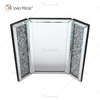 Hot Sell Modern Crushed Diamond Silver Dressing Table Stool 2 Drawers with Full-length Mirror