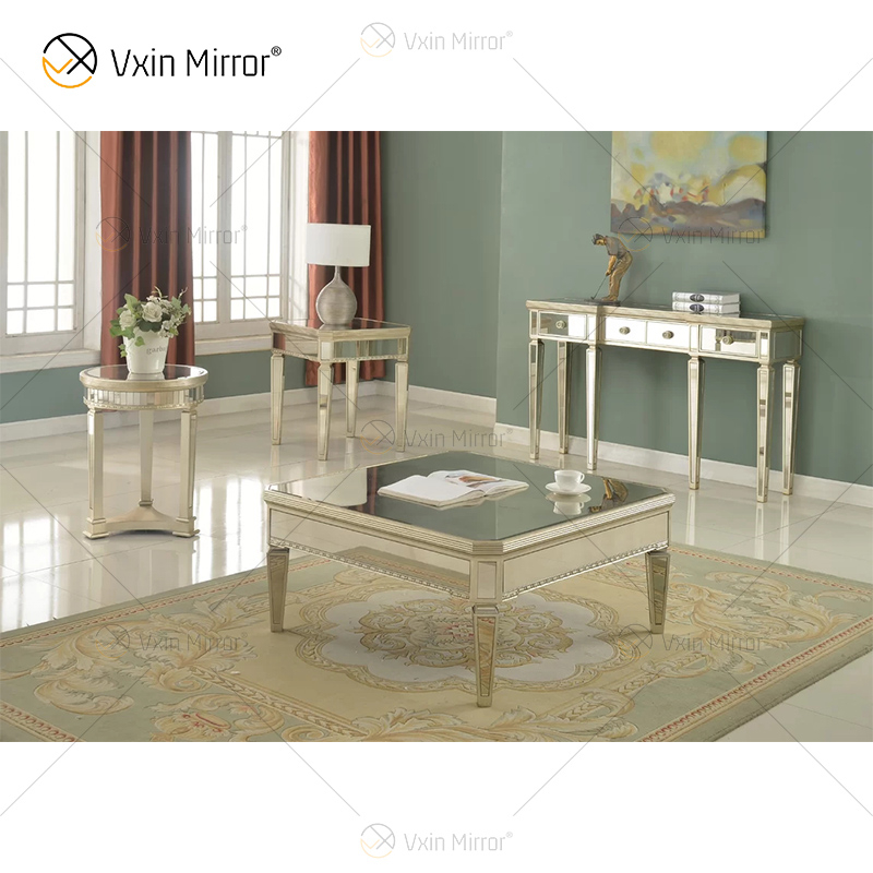 Luxury End Table WXWF-162 Home Decor Crystal Silver Anti Gold Furniture Mirrored Side Table