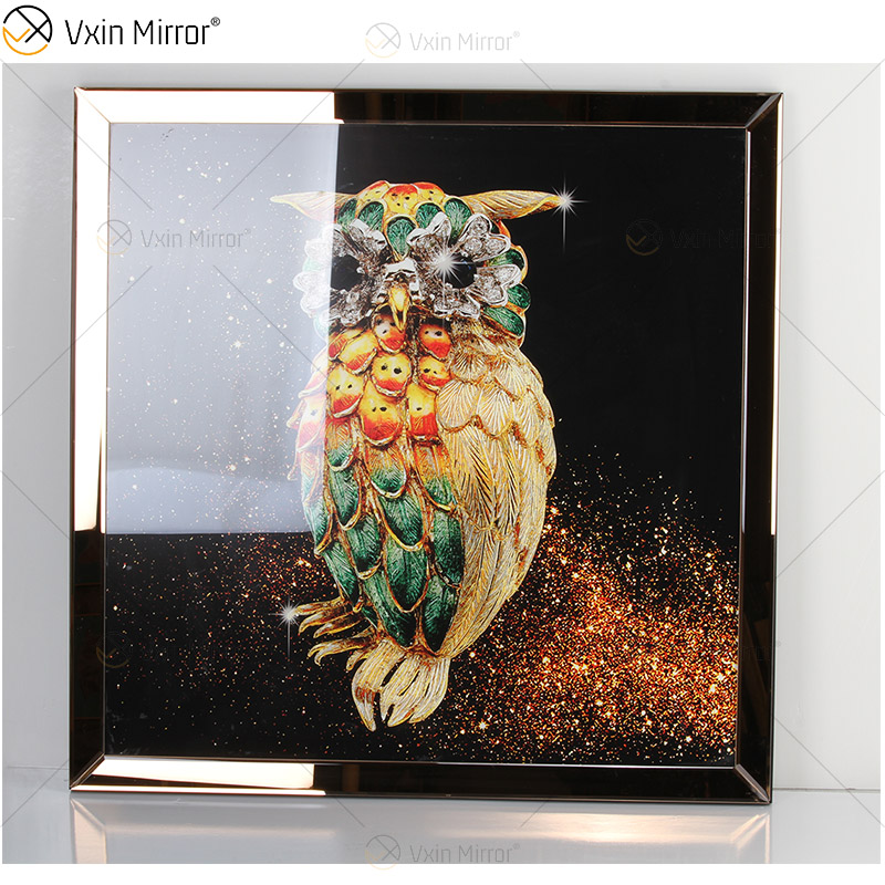Omal Art Vxin WXMA-55 Home Decor MDF Frame Mirrored Wall Art Crystal Porcelain Painting Mirror Wall Art