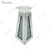 Customizable Name Modern Elegant WXCH-075 Silver Crystal Mirrorr Candle Holder for Home Wedding