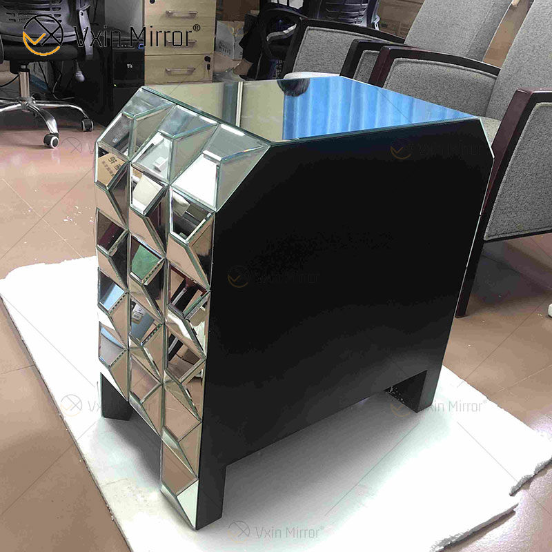 New Design Home Decor Sofas End Table Silver Furniture Mirror Bedside Table WXWF-1026