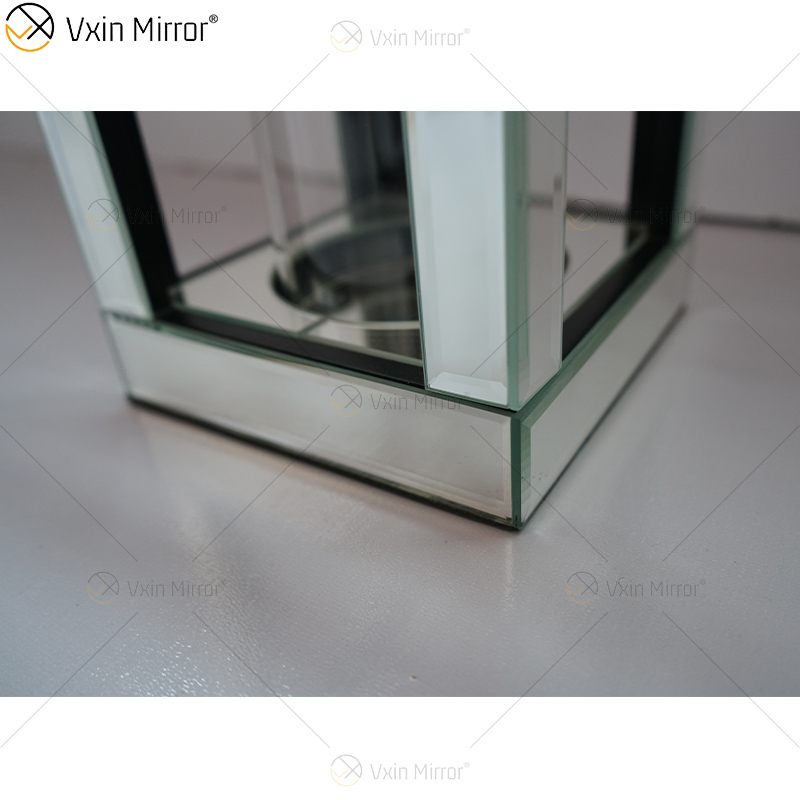 Customizable Name Modern Elegant WXCH-064 Silver Crystal Mirrorr Candle Holder for Home Wedding
