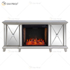 Ornate Berlin Furniture WXF-415 Champagne Silver Mirrored Fireplace TV Stands Cabinet With Hot Wind Insert 2 Types