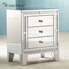 Good Quality WXF-911 Silver Crushed Diamond Nightstand Bedside With 3 Drawer Mirrored Bedside Table