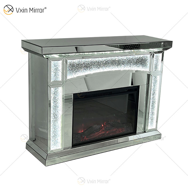 mirrored fireplace