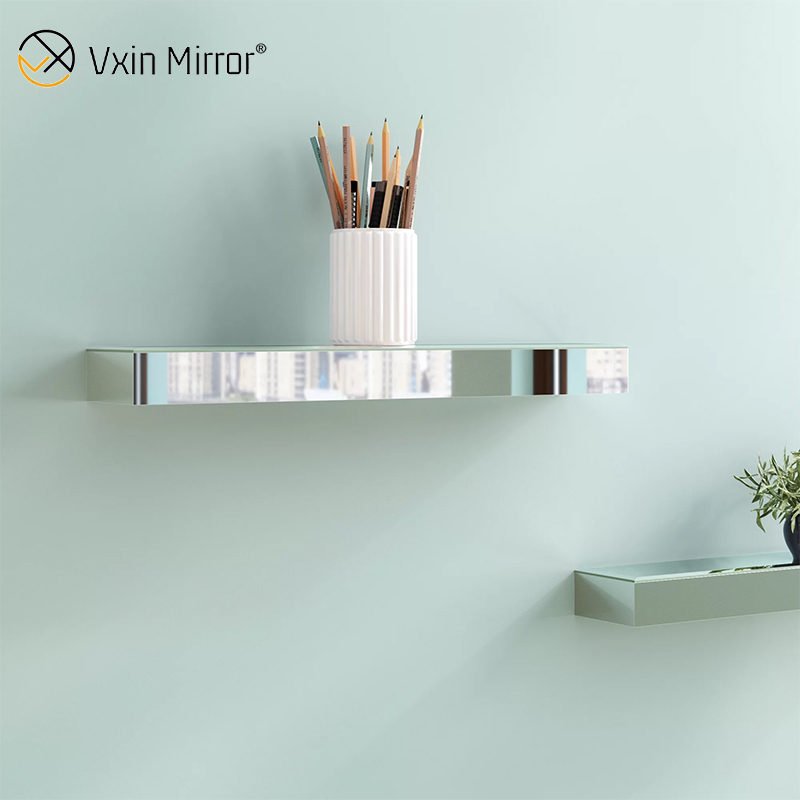 Vxin Factory Supply Silver Wall Decor Silver Glass Mirror Wall Shelf for Wall
