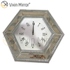 Anti Dropping Package Vxin WXMC-008 Modern Silver Crystal Mirrored Wall Clock