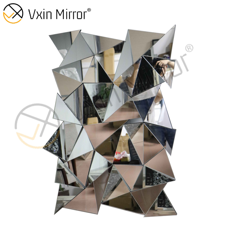 Factory Supply 3D Wall Decoration Silver Stereoscopic Glass Wall Hanging WXM-2477 Mirror