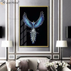 Modern Wall Art Home Decor Crystal Porcelain Painting Aluminum Alloy Light Luxury Frame Painting