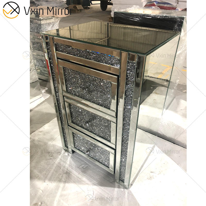 mirror bed side tables