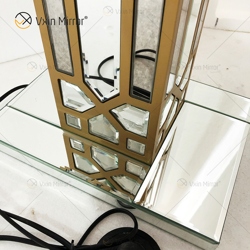 Night Stand WXFL-031 Living Room Luxury Silver LED Antique Mirrored Floor Lamp Mirror Lamp