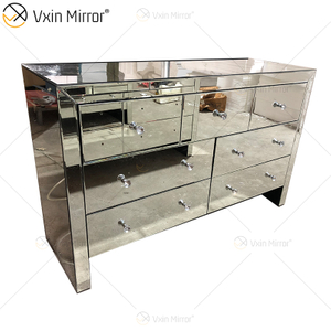 Classical Style Cabinet WXF-817 Silver Modern Muti Drawers Mirored Cupboard Customize Size