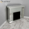 Modern WXWF-1096 Sparkle Electric LED Mirrored Crushed Crystal Mirror Fireplace