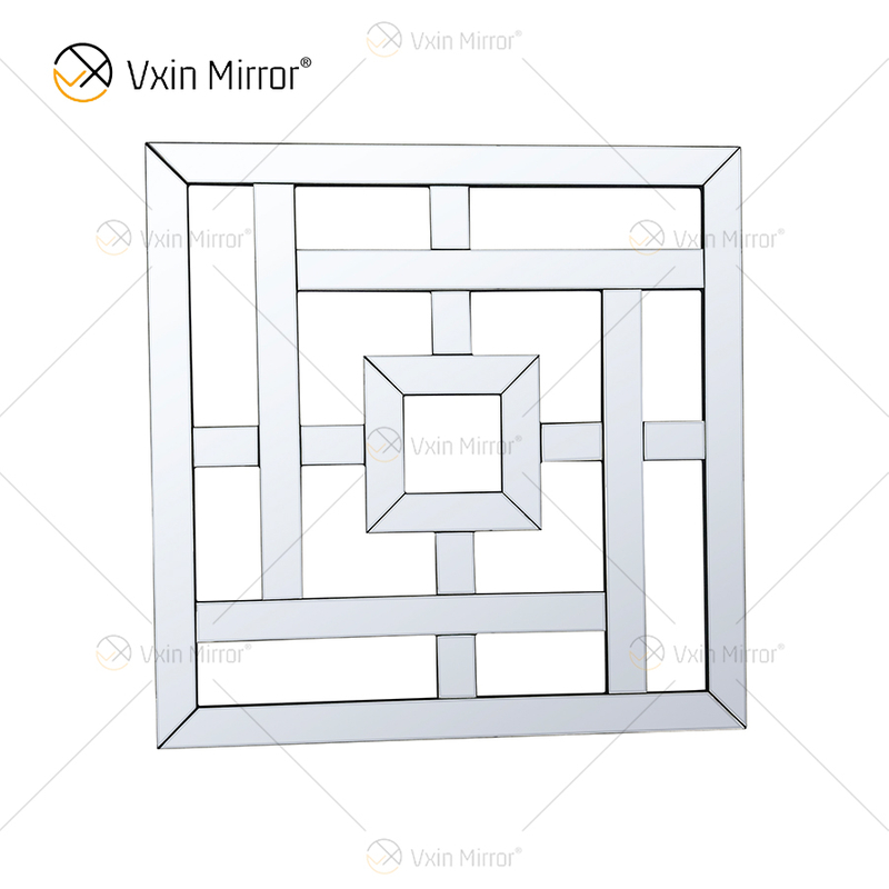Square Mirrored Wall Decorative Mirror with Beveled Edge Modern Fashionable Wall-Mounted Mirrors WXM-1096