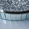 Hot Sale WXMT-015 Modern Decor Silver Crushed Diamond Mirrored Round Tray