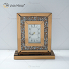 New Design WXMC-077 Crystal Brown Luxury Mirror Rectangle Table Clock
