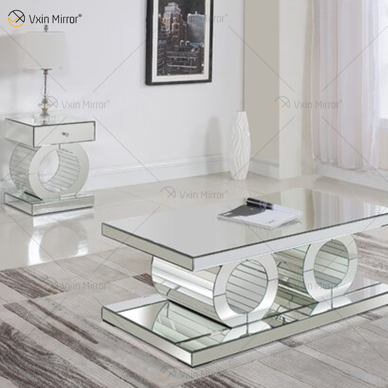 Custom Modern Mirrored Bedside Table with Drawer Side Tables for Home Furniture for Living Room