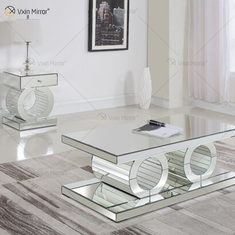 Custom Modern Mirrored Bedside Table with Drawer Side Tables for Home Furniture for Living Room