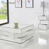 Vxin WXF-2138 3D Sparkling Crushed Diamond Geometry Mirrored Coffee Table Silver Covered with Diamonds
