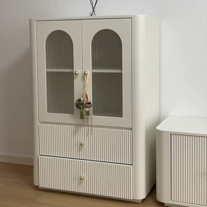 Cream Solid Wood Dining Cabinet