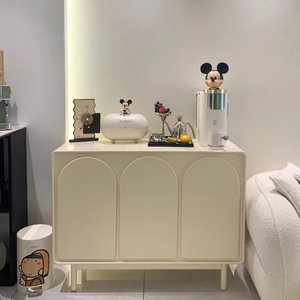 Cream White Wood Storage cabinet