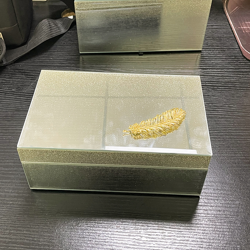 Gold Glitter Mirror Acrylic Jewelry Box
