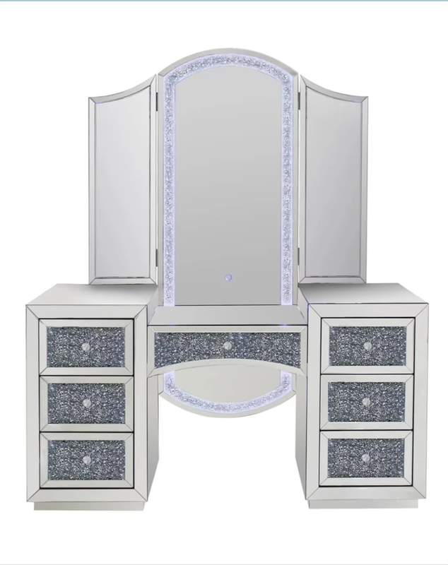 Silver Glass Dressing Table